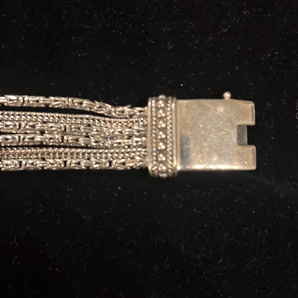 Silpada Sterling Silver 6 Chain Block Clasp bracelet - Picture 4 of 8